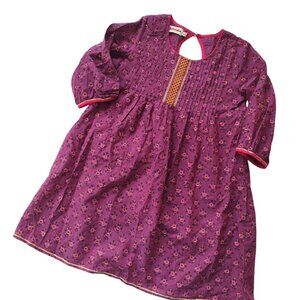Fabindia Girls Floral Purple Dress 8-10 Yrs Indian Cotton Block Print Kids Kurta